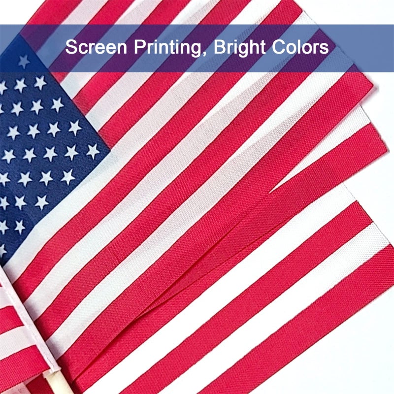 Hocis 50 Packs Small American Flags on Stick,American Flag for Outside 4x6,Mini Flags/Small US Flags/USA flag 4th of July Decorations Outdoor,Fourth of July Decorations for Home,Memorial Day Decor - Image 5